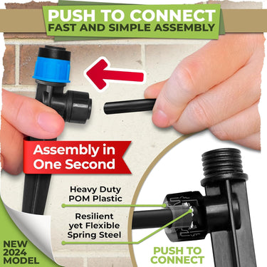 Adjust the water spray by rotating the drip emitter sprinkler head to control water flow and prevent overwatering or underwatering.